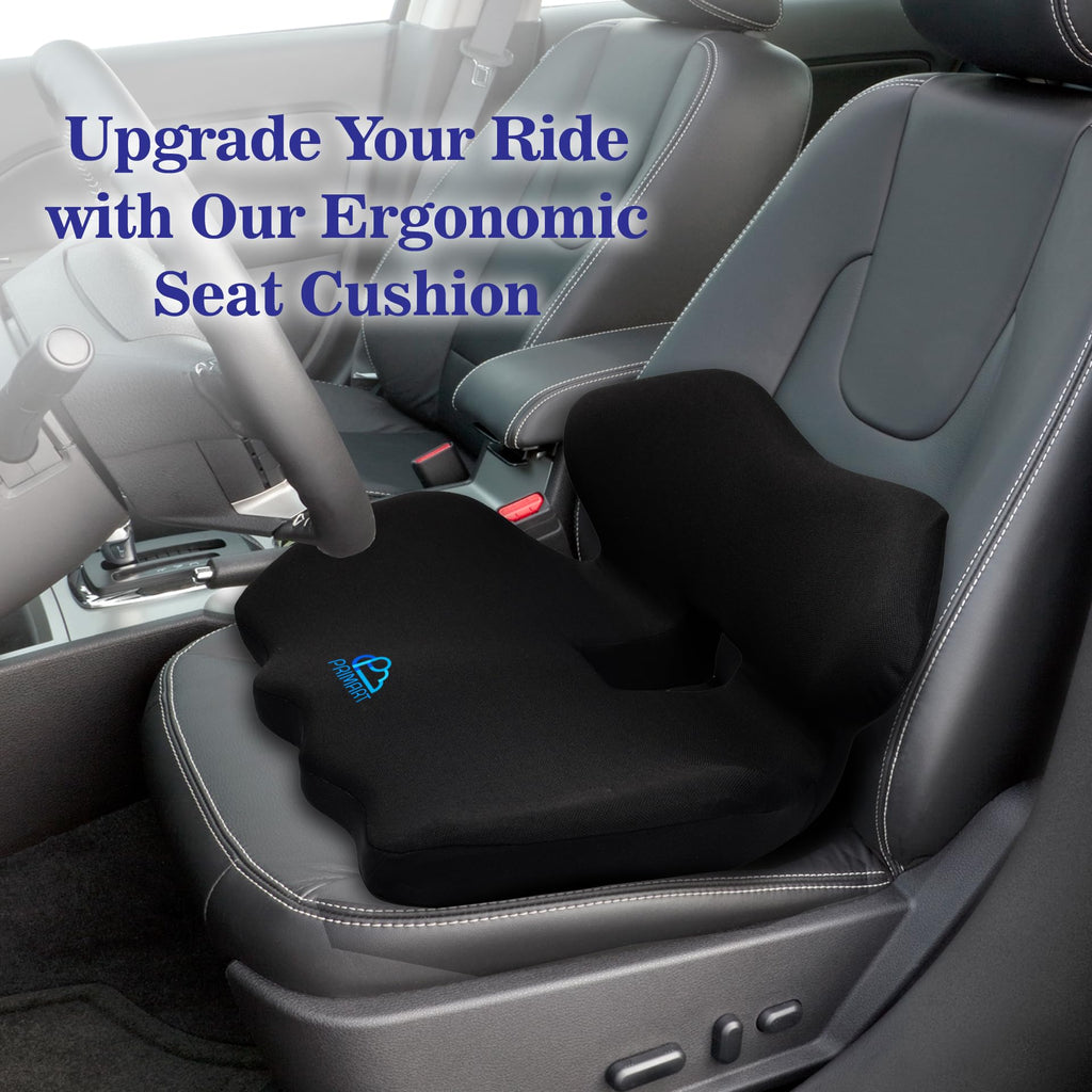 Ergonomic Memory Foam Seat Cushion for Office Chair, Car Seat, Gaming Chair, Dining Chairs| Sciatica, Tailbone & Coccyx Pain and Pressure Relief | Lumbar & Lower Back Support | Orthopedic Design