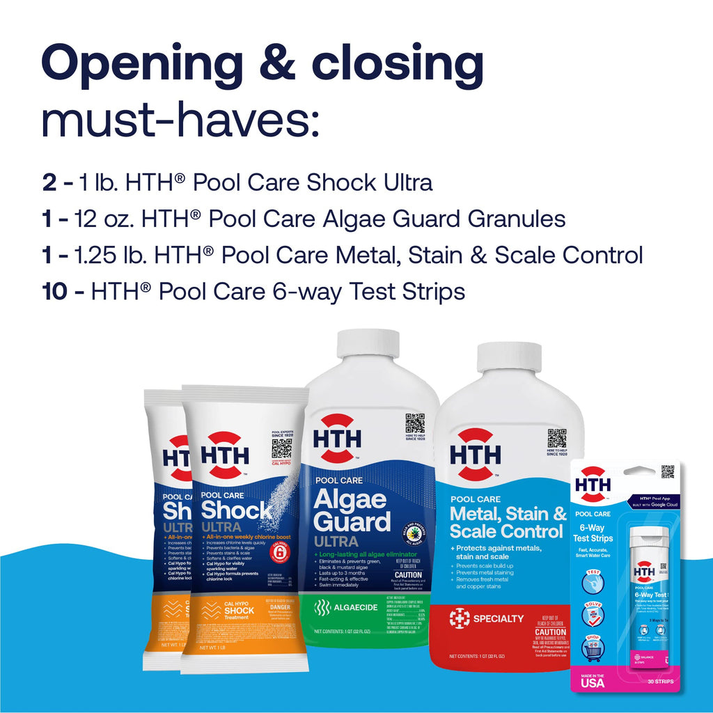 HTH 91022 Swimming Pool Care Kit, Opening and Closing Swimming Pool Supplies, 4 lbs