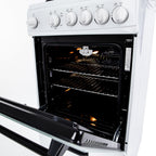 Avanti Gas Range Oven, Compact Freestanding Design, 4 Sealed Burners with Electronic Ignition, 2.1 Cu.Ft. Capacity Features Framed Glass Door Storage Drawer Broiler and Accessories, 20-Inch, White