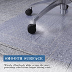 TYDLE Clear Chair Mat for Carpet - 60"x46" Large, 0.09" Thick Heavy Duty Office Mat With Grips, Non-Slip Rolling Computer Under Desk Mat for Home (Carpeted Floors)