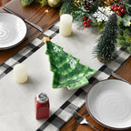 Artoid Mode Waterclor Buffalo Plaid Christmas Trees Merry Xmas Table Runner, Seasonal Winter Holiday Kitchen Dining Table Decoration for Indoor Outdoor Home Party Decor 13 x 90 Inch