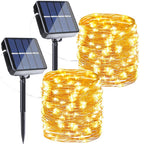 Solar Fairy Lights, 2-Pack Total 80FT 240LED Solar String Lights Outdoor Waterproof 8 Lighting Modes for Patio Fence Party Garden Yard Home Holiday Tree Outdoor Decoration (Warm White)