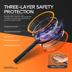 Electric Fly Swatter Racket, Mosiller 2 in 1 Smart Bug Zapper with USB Rechargeable Base, Powerful Mosquitoes Trap Lamp & Fly Killer with 3-Layer Safety Mesh for Home, Bedroom, Kitchen (Black（2 Pack）)