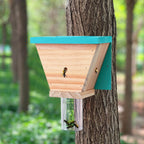 GRTRE 1 Pack Wood Carpenter Bee Trap for Outside - Wood Boring Bee Trap - Best Bee Trap - Nature Shed Style Carpenter Bee Traps Outdoor Hanging