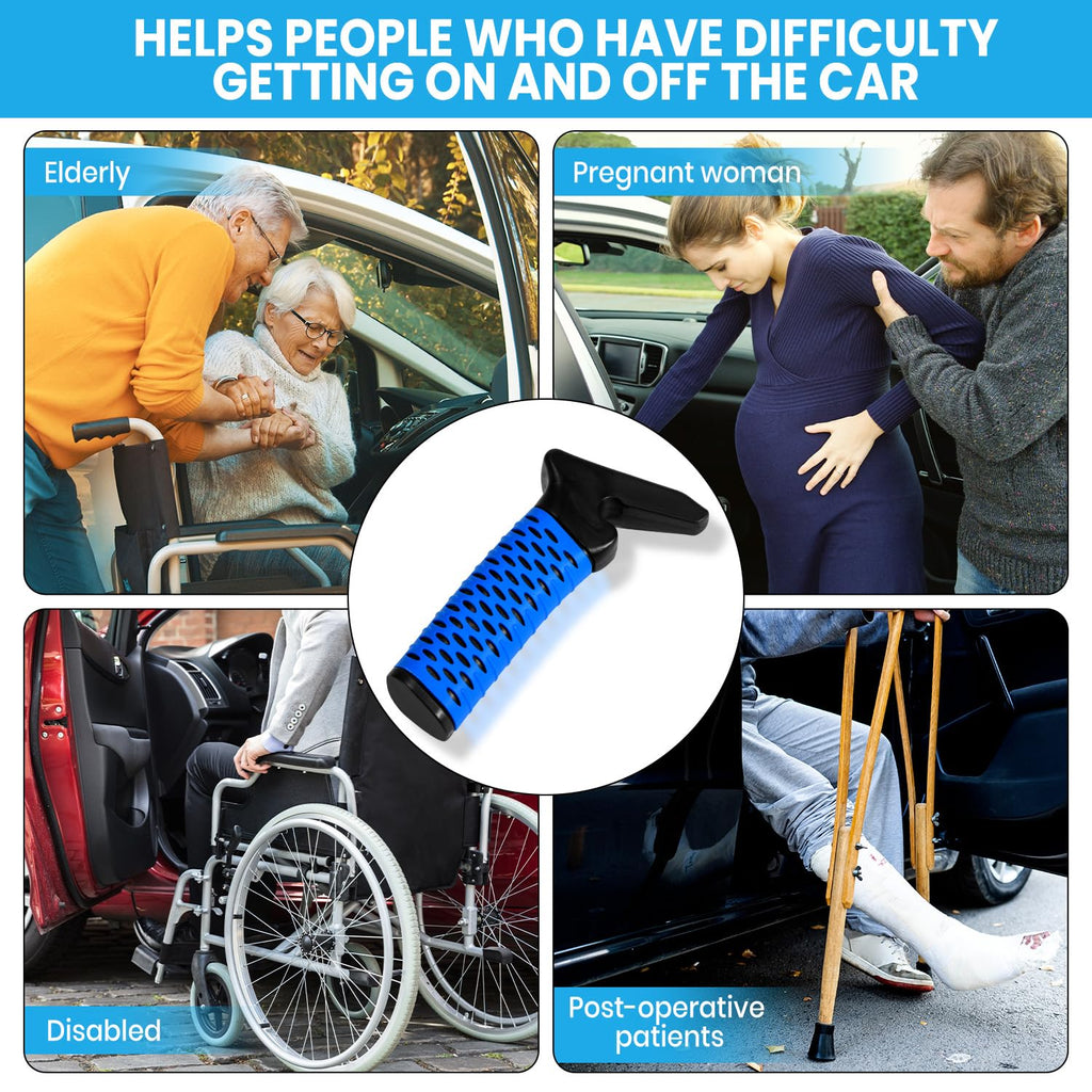 CAidRE Car Door Handle for Elderly, Car Handle Assist Support Handle, Portable Elderly Assistance Mobility Aids for Getting Out of Car, Auto Grab Cane for Seniors and Handicapped, Blue