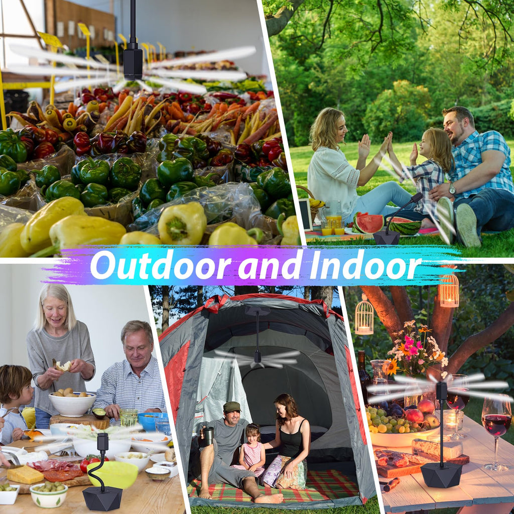 6 Pack Fly Fans for Tables Outdoor Patio, Fly Repellent Fan Fly Spinner Table Top, Food Bug Fans to Keep Flies Away for Picnic, Barbeque, Party