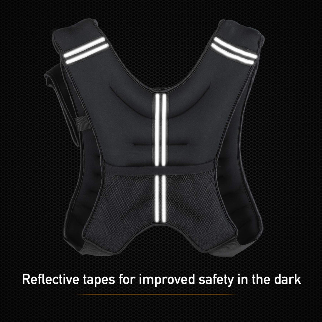 ZELUS Weighted Vest, 4lb/6lb/8lb/12lb/16lb/20lb Weight Vest with Reflective Stripe for Workout, Strength Training, Running, Fitness, Muscle Building, Weight Loss, Weightlifting (8)
