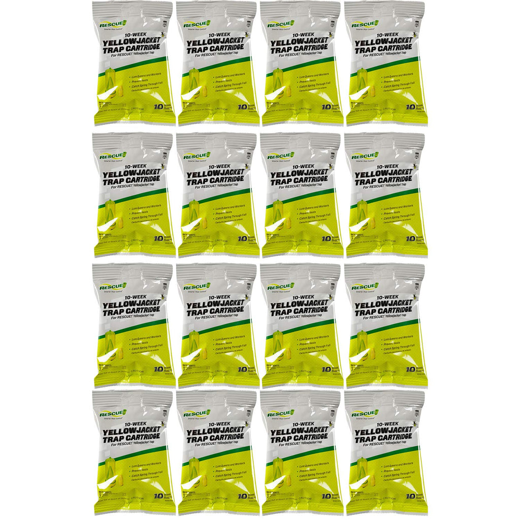 RESCUE! Yellowjacket Attractant Cartridge (10 Week Supply) – for RESCUE! Reusable Yellowjacket Traps - (16 Pack)
