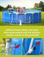 [PATENTED] SUMMERBUDDY Pool Hose Adapter for Above Ground Swimming Pool, Pool Replacement Parts with Plunger Valve and Pool Pipe Holder Pool Pump Parts 2 Pack