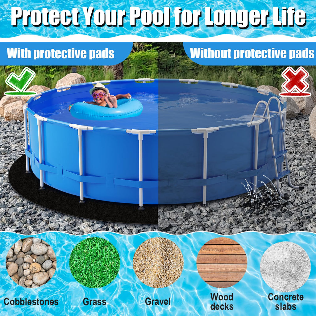 VICAMB 10ft Heavy Duty Round Pool Liner Pad for Above Ground Pool,Pool Ground Mat Under Pool Pad,Pool Bottom Liner Protector to Prevent Puncture and Extend Liner Life