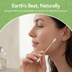 100% Bamboo Cotton Ear Swabs (200-Pack) | Double Tipped Ear Cotton Buds for Beauty & Personal Care | FSC Certified & Hypoallergenic | Suitable for All Ages & Pets | Biodegradable & Disposable