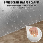 SHAREWIN Office Chair Mat for Carpet Floors, 48" x 30" Clear Desk Chair Mats for Low Pile Carpeted Protector, Sturdy PVC Computer Chair Mats Anti-Slip and Easy to Clean for Home & Office