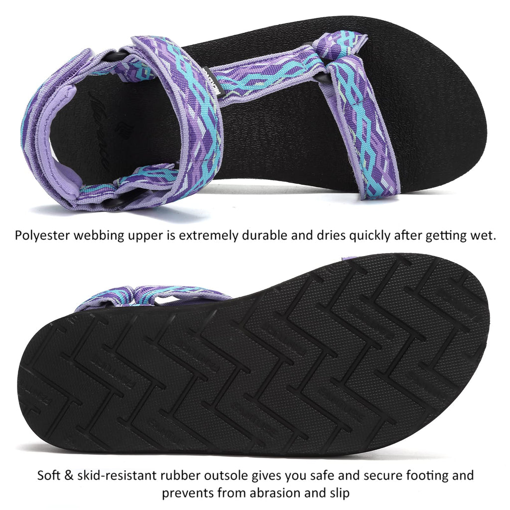 Women's Sport Sandals Hiking Sandals with Arch Support Yoga Mat Insole Outdoor Light Weight Water Shoes-U121SLX025-light purple-39