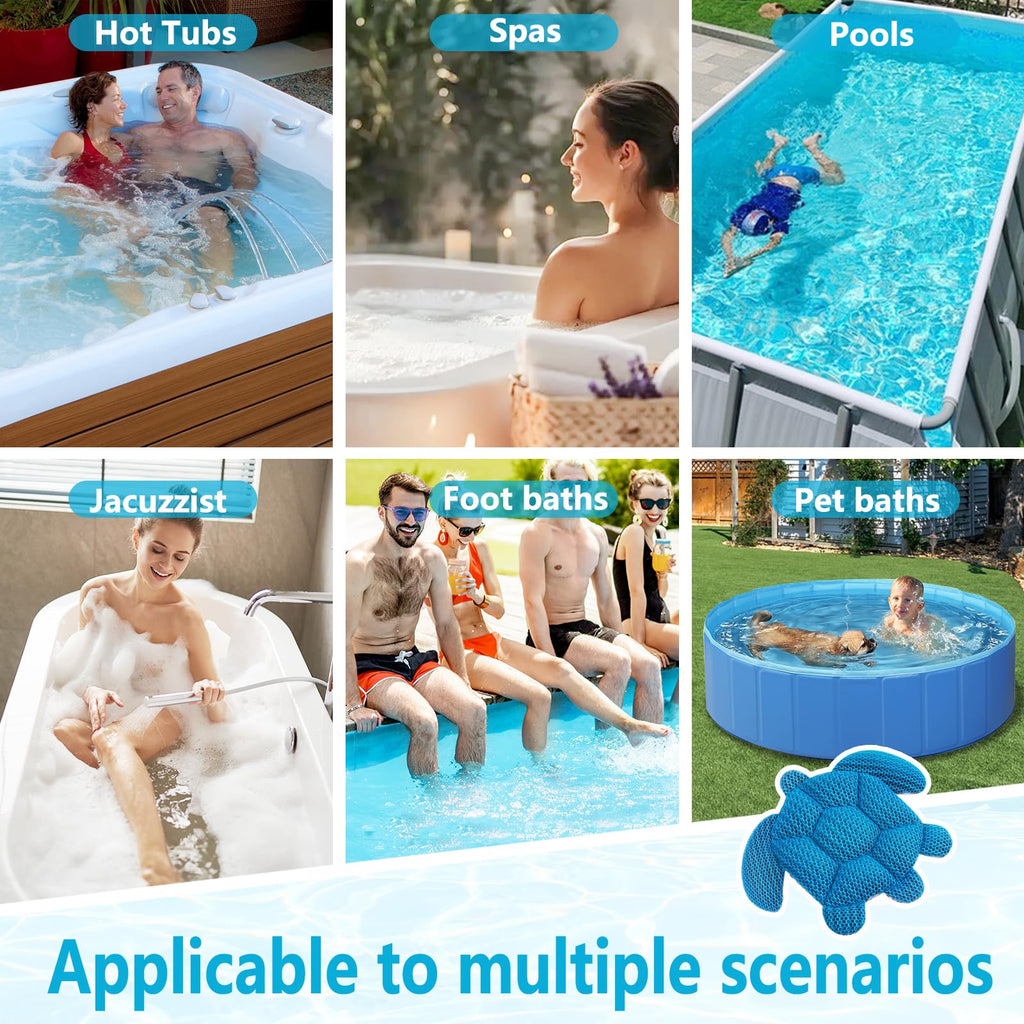 RGJ Hot Tub Scum Absorber Turtle, 2PCS Reusable Hot Tub Oil Absorbing Floating Sponges for Spa/Pool, Hot Tub Scum Sponge Accessories to Soak Up Oils & Keep Water Clean