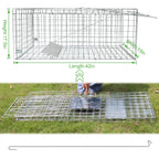 Large Live Cage Animal Trap for Foxes 42.5" X15 X17 Large Animal Trap, Safe Traps for All Animals,Collapsible Large Animal Catcher Cage for Large Dogs, Foxes,Coyotes,Humane Catch & Release
