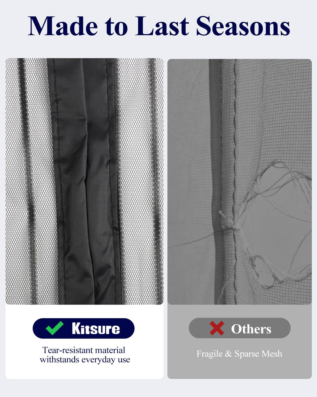 Magnetic Screen Door - 38.0'' x 82.0'' Retractable Screen Door Mesh for Entry Door or Sliding Door, Pet & Kid Friendly, Hands-Free Closure Keeps Bugs Out & Lets Breeze in, Stripe Black