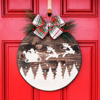Christmas Stencils for Painting 12” Xmas Stencil for Wood Half Round Holiday Stencils Merry Christmas Let It Snow Templates for Porch Door Home Decor