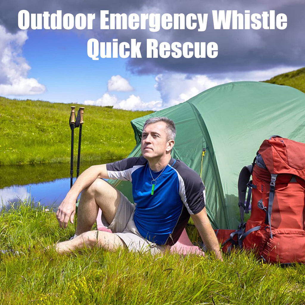 6 pcs Emergency Whistle with Key Chain, Aluminum Extra Loud Safety Survival Whistle Keychain for Outdoor Sports Camping Hiking Boating Hunting, 6 Colors