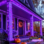 JMEXSUSS 500 LED Purple Halloween Lights, 173ft 8 Modes Halloween String Lights Outdoor Waterproof, Green Wire Purple LED Christmas Lights Outdoor for Indoor Christmas Halloween Decorations