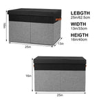 Gowee Large Toy Storage Box with Lid, Sturdy Toys Storage Chest Bin Organizer Basket with Dividers for Kids, Boys, Girls, Nursery, Closet, Bedroom, Playroom 25"x13" x16" (Black and Grey)