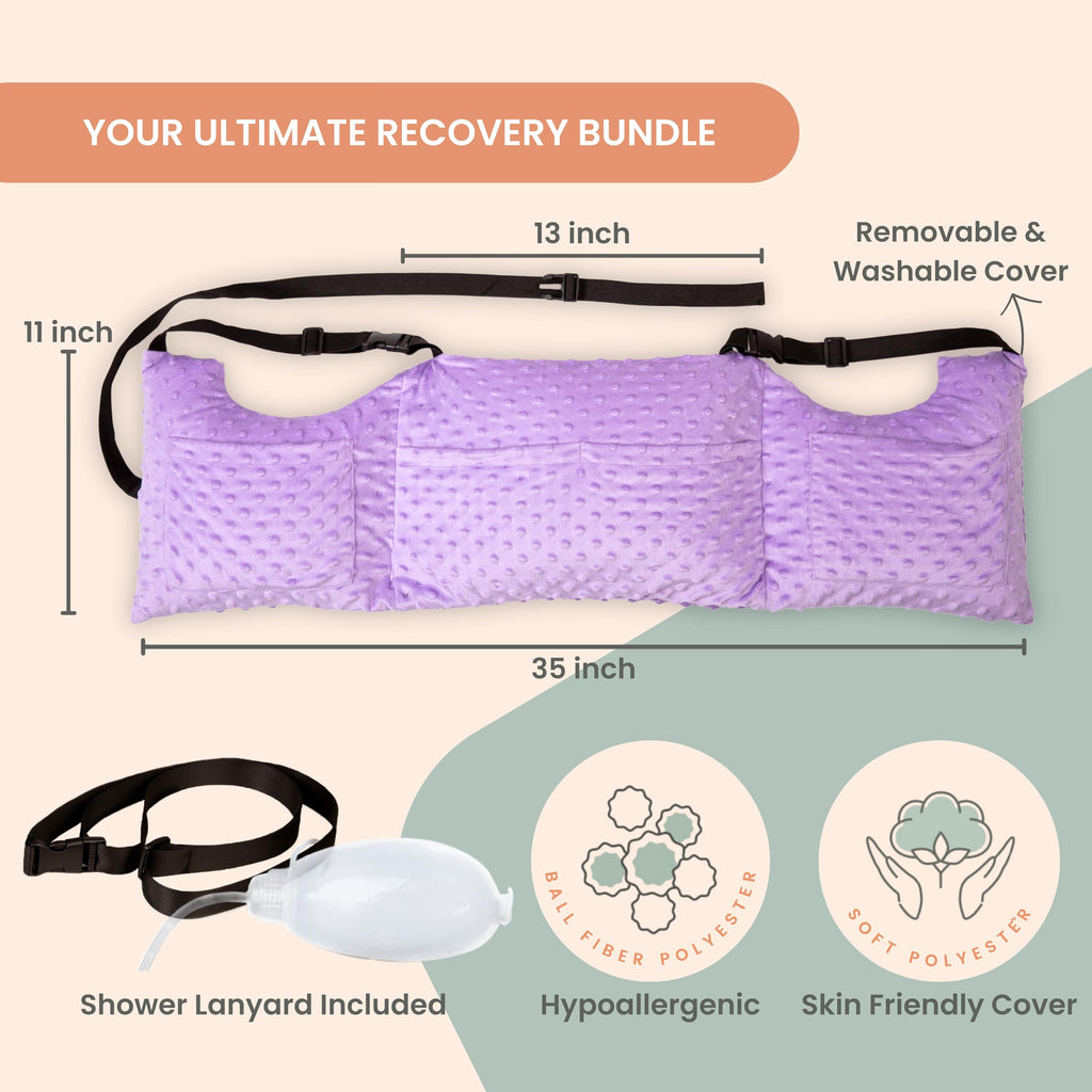 MOYOAMA Post Mastectomy Pillow - Post Surgery Pillow for Car, Breast Reduction & Augmentation Patients, Breast Pillow After Heart Surgery Pillow, Mastectomy Recovery Must Haves, Post Surgery Gift