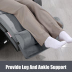HOMBYS 5-in-1 Recliner Seat Cushion for Elderly+Lumbar Support Pillow + Leg Pad, with Adjustable Half Moon Neck Pillow & Footrest, High Density Foam Filling with Velvet Fabric, Thick & Non-Slip, Grey