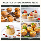 2 Packs 24 Cups Silicone Muffin Pan with Metal Reinforced Frame Mini Size Cupcake Pan Tray Egg Bites Silicone Circle Cookie Molds Muffin Tin Tart Pans Baking Sheet Set for Breakfast Sandwiches