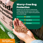 Cedarcide Original Cedar Granules – Flea, Tick, Mosquito & Spider Repellent for Yard, Lawn, Patio & Garden – Outdoor Insect Control – for Use Around Pets, Kids & Family (8 lb Covers 3,500 sq ft)