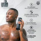Wush Pro by Black Wolf - The Original Deluxe Water Powered Ear Cleaner with 6 Reusable Replacement Tips by Black Wolf - Safe & Effective for Ear Wax Buildup - Electric Ear Wax Removal Kit (Black)