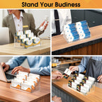 Acrylic Business Card Holder for Desk, Clear Desktop Business Card Display Stand with 8 Pockets, 4-Tier Freestanding Card Organizer for Office, Reception, Countertop