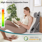 Longering Bed Wedge Pillow for Sleeping 3 PCS - 35D Foam Wedge Pillow Post Surgery for Back Leg Pain Relief - 22.5" Wide Triangle Pillow Wedge for Acid Reflux & Snoring & GERD (White Grey)