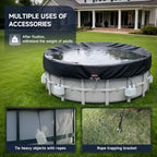 LXKCKJ 10 Ft Round Pool Cover, Solar Pool Covers for Above Ground Pools, Summer Pool Cover Protector with Cover Accessories, Round Hot Tub Cover Ideal for Waterproof and Dustproof (Black)