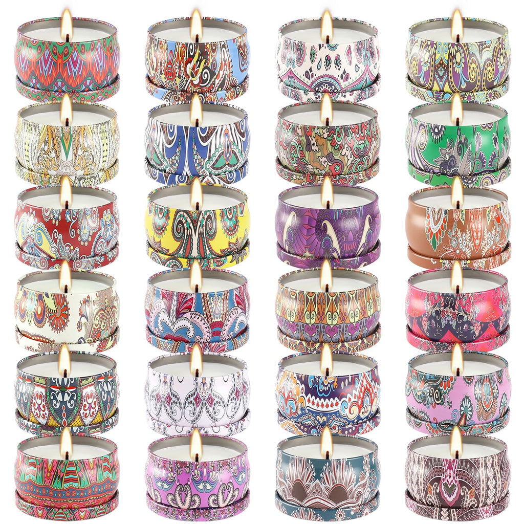 Scented Candles - 2.5 oz Aromatherapy Candle Gift Sets - Soy Wax with Essential Oil -Wonderful Gifts for Women Mother Friends Coworkers, 24 Pack
