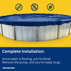 SWIMLINE HYDROTOOLS ORIGINAL Submersible Pool Cover Water Siphon Pump Automatic Removal For Above Ground Swimming Pools, Covers, & Hot Tubs Winterizing Kit |Non Electric Drain Hose Cover Saver 5436