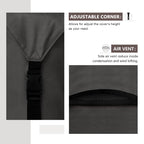 ULTCOVER 600D Tough Canvas Durable Rectangular Patio Table and Chair Cover - Waterproof Outdoor General Purpose Furniture Covers 76Lx54Wx28H inch, Black