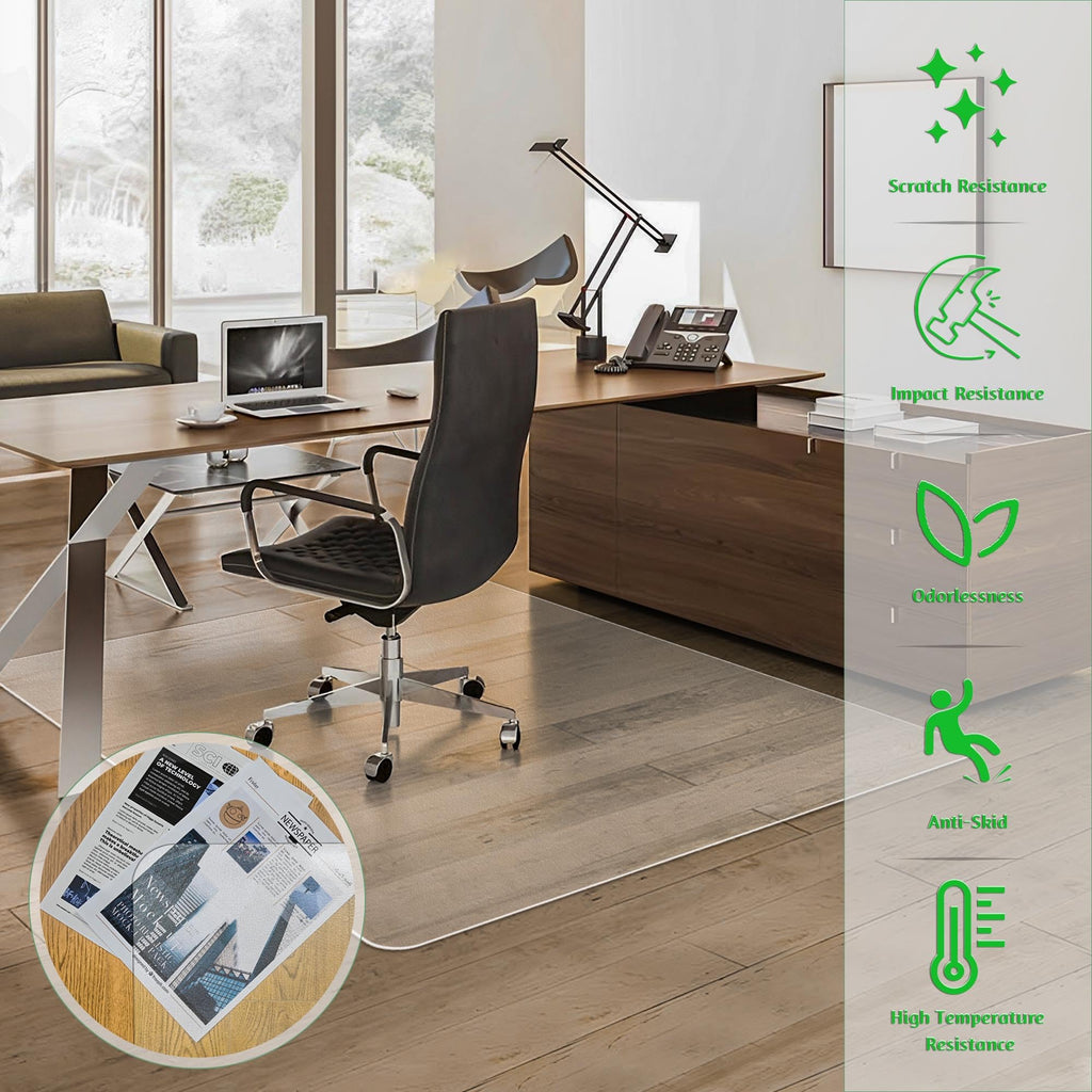 100pointONE Large Office Chair Mat for Hardwood Floor - 46" x 72" Clear Floor Protector Mat for Rolling Chair on Hardwood, Easy Glide Desk Chair Mat for Home & Office