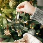 50th Anniversary Wedding Gifts - Mr and Mrs Gifts - 50th Wedding Anniversary Ornament - Christmas Anniversary Ornament for Couple, Her, Him, Wife, Husband, Parent - Acrylic 50th Anniversary Ornament