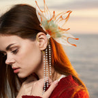 FRESHME Elf Ear Cuffs Mermaid - Fairy Mermaid Ears Auricular Fins Earring with Tassel Elven Wrap Clip-on Earring Dress Up As a Mermaid Renaissance Halloween Christmas Cosplay Party Accessories