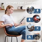 Benazcap Gel Seat Cushion for Office Chair Ergonomic Cushions-Gel & Memory Foam Coccyx Butt Pillow for Sciatica & Back Pain Relief for Long Sitting for Gaming Chair and Car Seat-Black