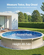VEVOR 8-ft Round Above Ground Pool Liner, Overlap Pool Liners, Standard Gauge Vinyl, 48-to-54inch Wall Height, Designed for Steel Sided Above-Ground Swimming Pools