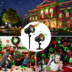 Christmas Laser Lights, Red Green Holiday Patterns Laser Light Projector with Rf Remote, Waterproof, Indoor Outdoor Decoration, Including Christmas Gift, Party, Gardens, Ceiling, Patio, Wall, Floor