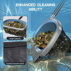 UIRWAY 4-in-1 Deluxe Swimming Pool Cleaning Kit - Includes Detachable Pool Brush, Heavy Duty Deep Leaf Skimmer Net, Fine Mesh Net, Extendable Aluminum Pole for Inground & Above Ground Pools Cleaning
