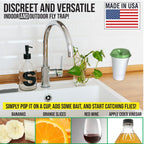 Billy-Bob Fly Lid - Turn Almost Any Cup Into A Fly Trap. Indoor and Outdoor Use - 4 Pack (4 Fly Lids Total)
