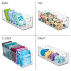 iDesign Plastic Stackable Pantry Bin with Handles, Clear