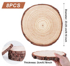 ilauke 8Pcs 9-10inch Natural Wood Slices for Centerpieces, Large Unfinished Wood Circles Round Wooden Centerpieces for Tables/Wedding/Christmas/Party/Home Decoration/DIY Crafts