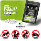 BugBarrier's Extra-Strength Mouse Repellent Deterrent Pouches, USDA 99% Biobased, Peppermint & Rosemary Oils Repel Mice Nesting in Car, RV, Boat, Garage, Shed, Cabin Made in The USA (Pack of 20)