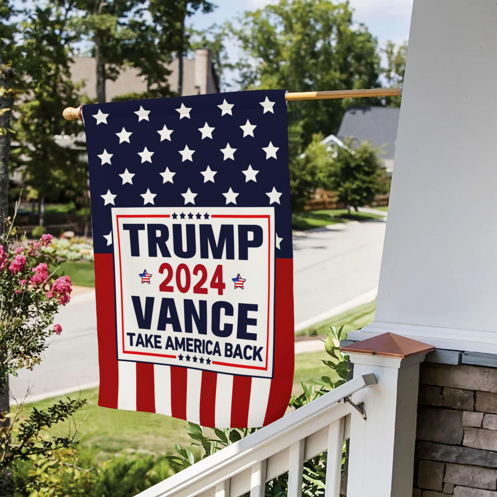 NASIAN Trump Vance 2024 Garden Flag Take America Back Garden Flag Trump Vance 2024 Yard Signs Patriotic American Garden Flags for Outside 12x18 Double Sided Outdoor House Lawn Decorations Banner