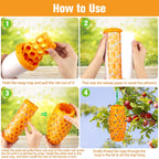 Wasp Traps Outdoor Hanging, Wasp Repellent for Indoor/Outdoor, Carpenter Bee Trap for Outside, Insect Trap, Yellow Jacket Trap, Bee Killer, Fake Wasp Nest&Paper Wasps -2 Pack 4 Sticky Boards(Orange)
