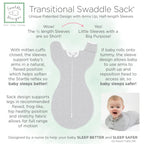 SwaddleDesigns Transitional Swaddle Sack, Arms Up Half-Length Sleeves & Mitten Cuffs, Swaddle for Newborn Transition to Baby Sleep Sack Wearable Blanket, Small, 0-3 Month, 6-14 lb, Heathered Jadeite