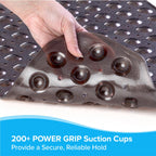 SlipX Solutions Power Grip Extra Long Bath Tub & Shower Mat 39x16, Wet Floor Non-Slip for Elderly & Kids Bathroom, 30% Longer Bathtub Mats, 200 Suction Cups, Drain Holes (1, Translucent Bronze)